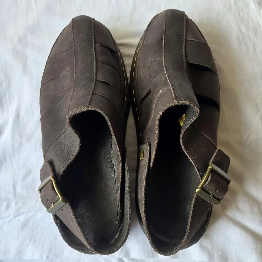 Dr Doc Martens Jaycee Leather Fisherman Sandals Brown Size Men's 10/Women's 11